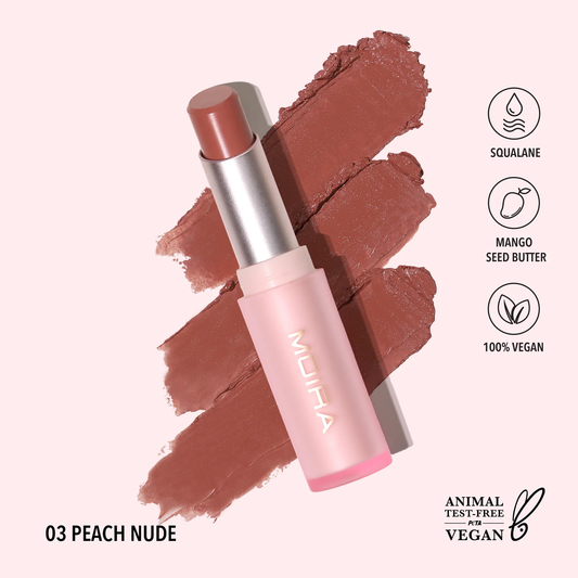 Balsamo Labial Con Color Signature Lipstick Peach Nude Moira